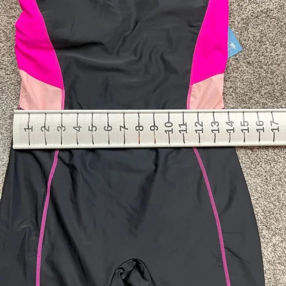 Halcurt One Piece Swimsuit Womens S Black Pink Peach Athletic Workout Bodysuit - Picture 5 of 12